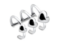 Tripple Hearts Shaped Silver Ear Cuff EC3-02